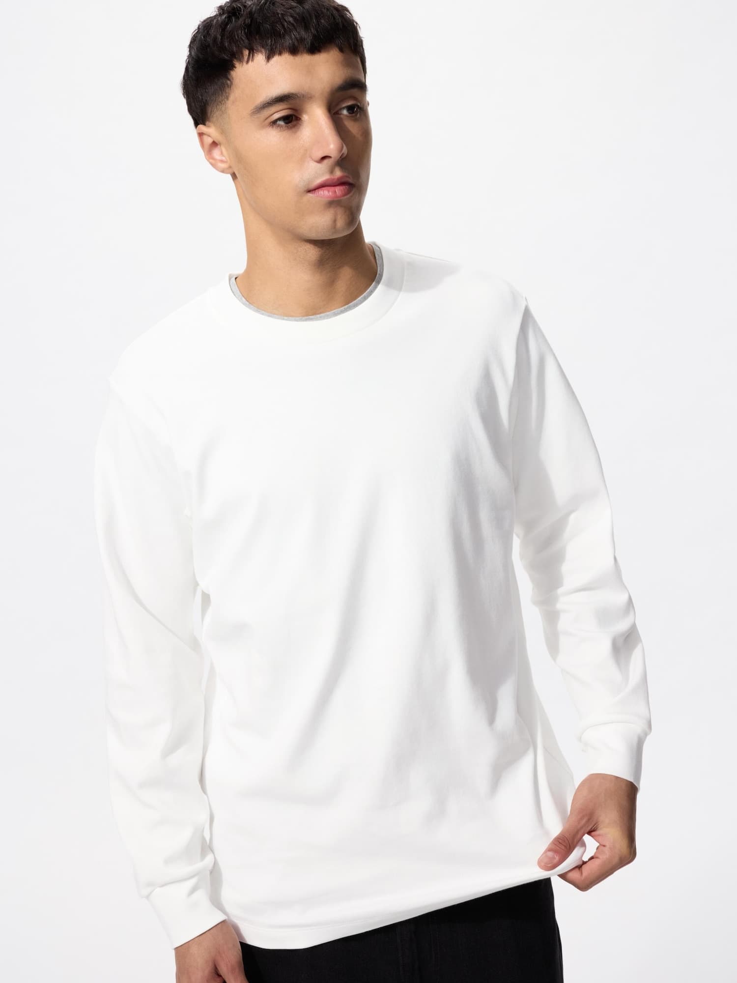 ソフトタッチクルーネックTシャツ/長袖