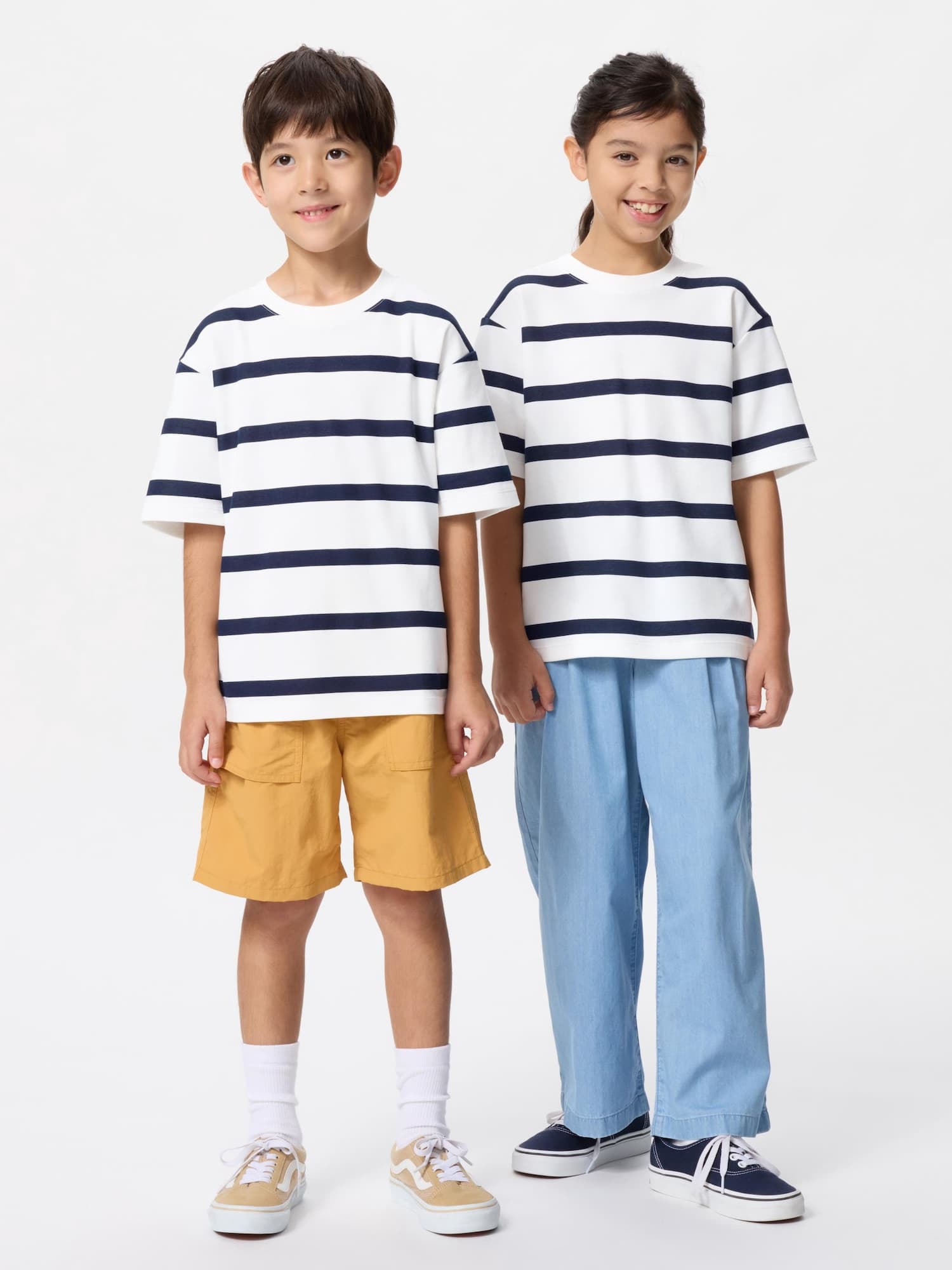 エアリズムコットンボーダークルーネックTシャツ