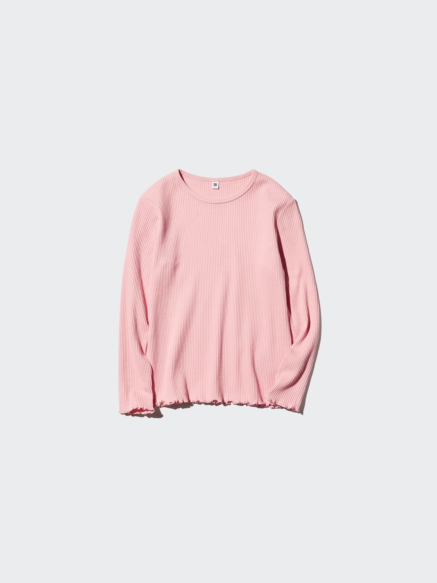 GIRLS リブクルーネックTシャツ
