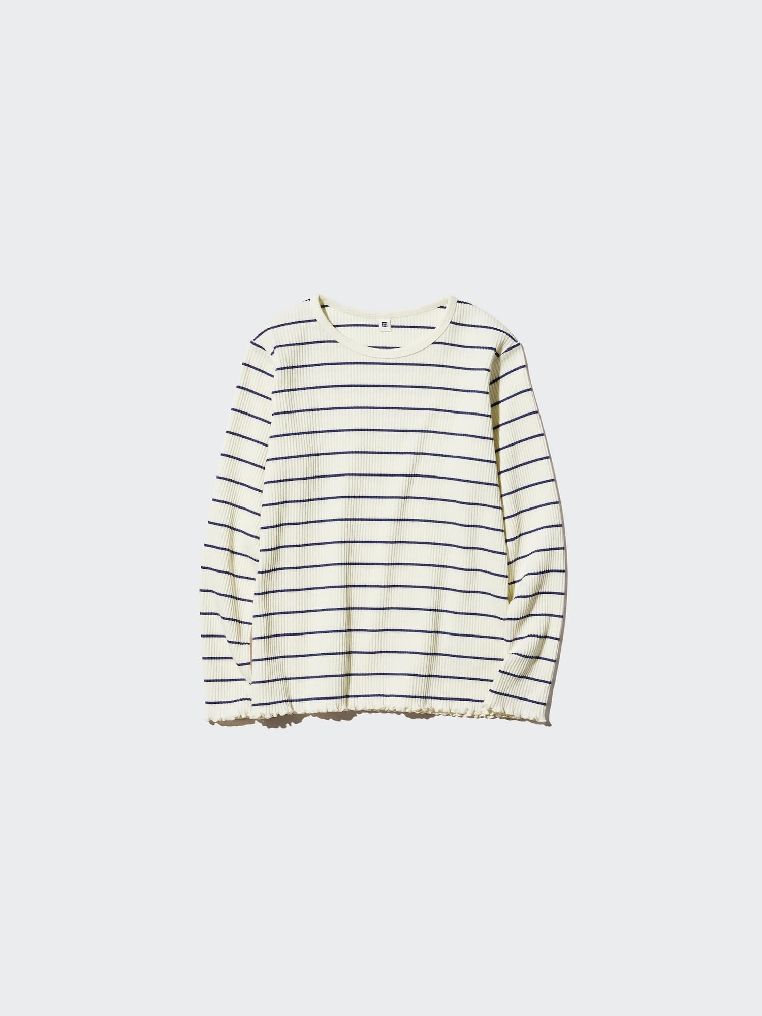 GIRLS リブクルーネックTシャツ
