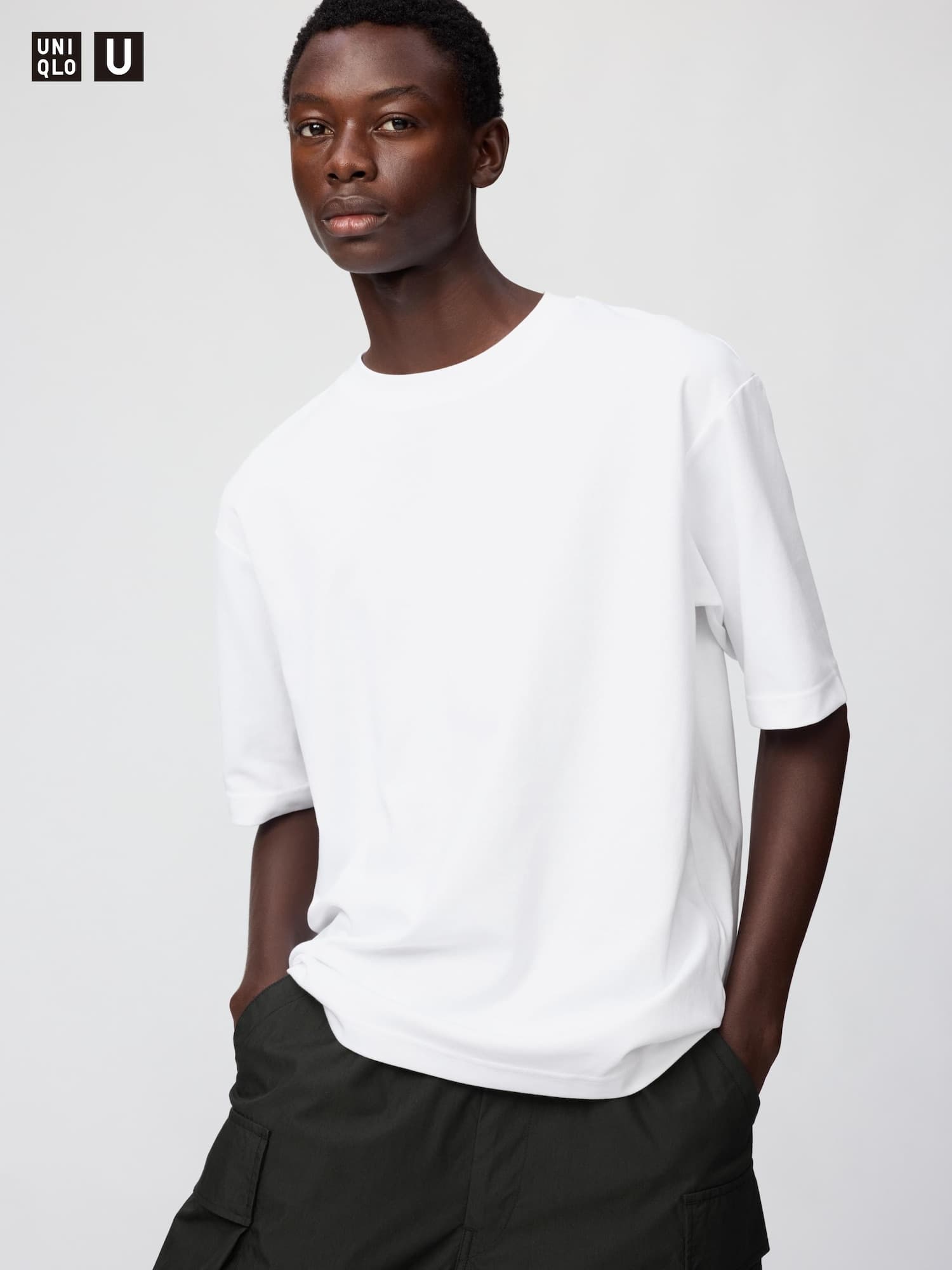 エアリズムコットンオーバーサイズTシャツ/5分袖