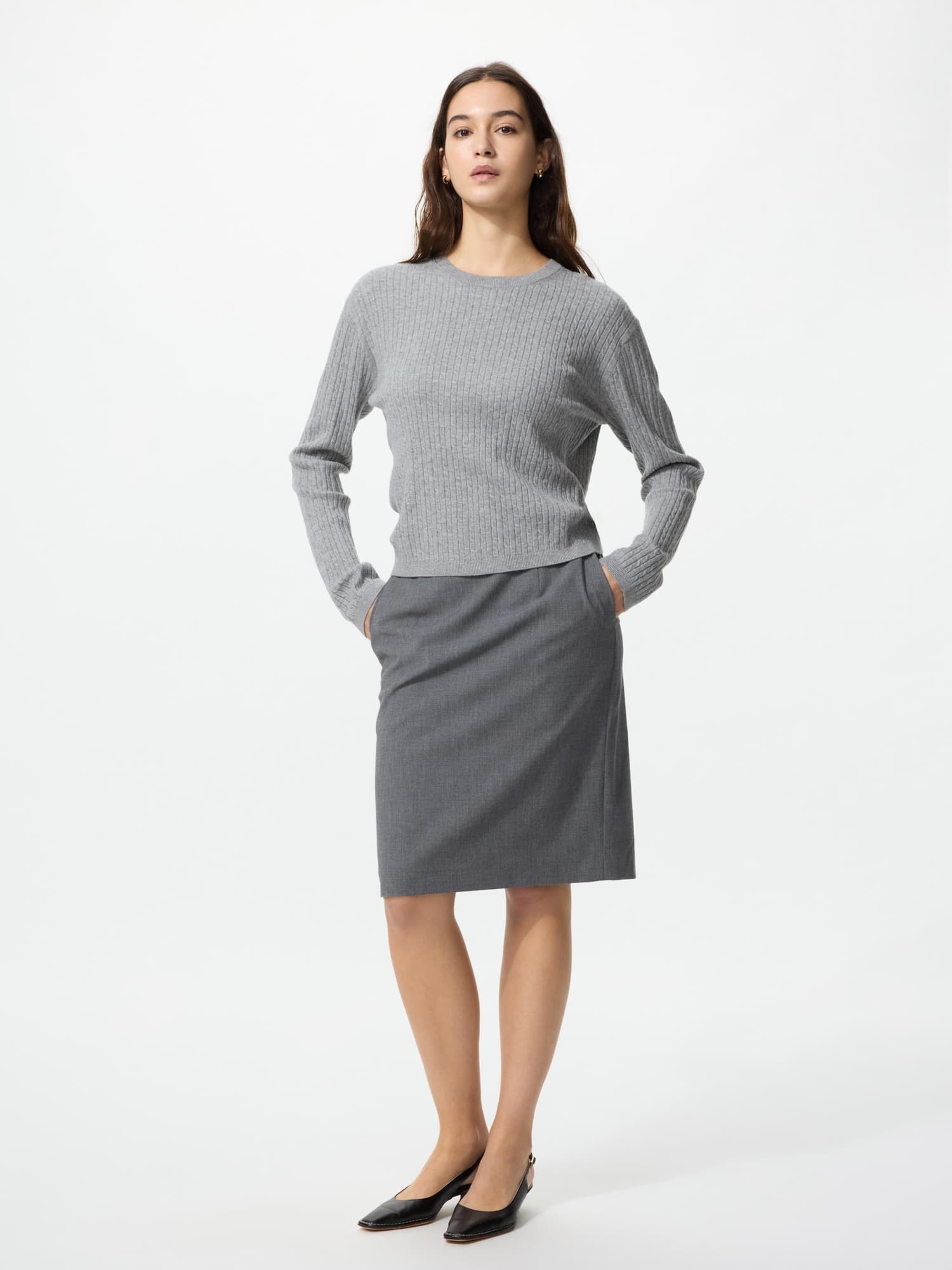 ストレッチスカート/ミドル丈