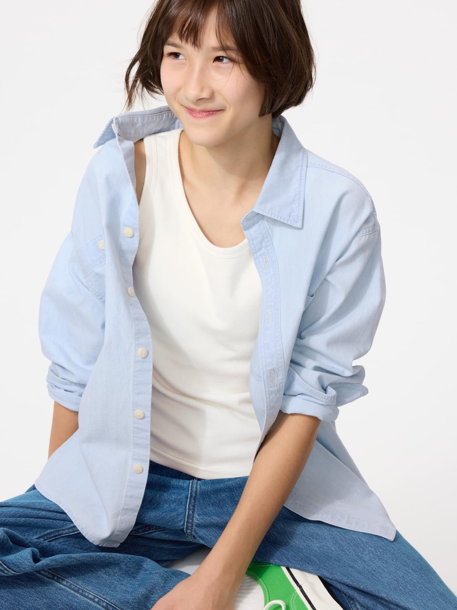 GIRLS リブブラタンクトップ